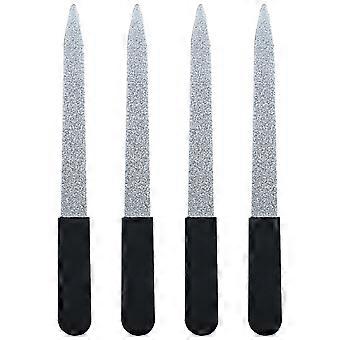 Nail Polishing File Black Silicone Handle for Polishing 12Pcs Set