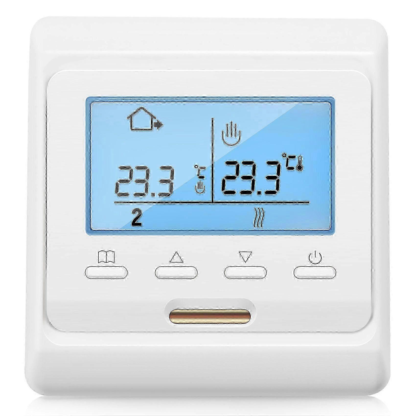 16A Programmable Thermostat compatible with Floor Heating 230V LCD Display Temperature Controller