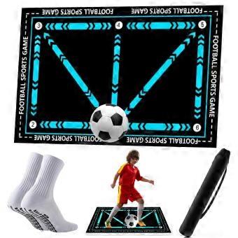 Voetbal trainingsmat 90 x 60 cm antislip voor vaardigheden en dribbelcontrole