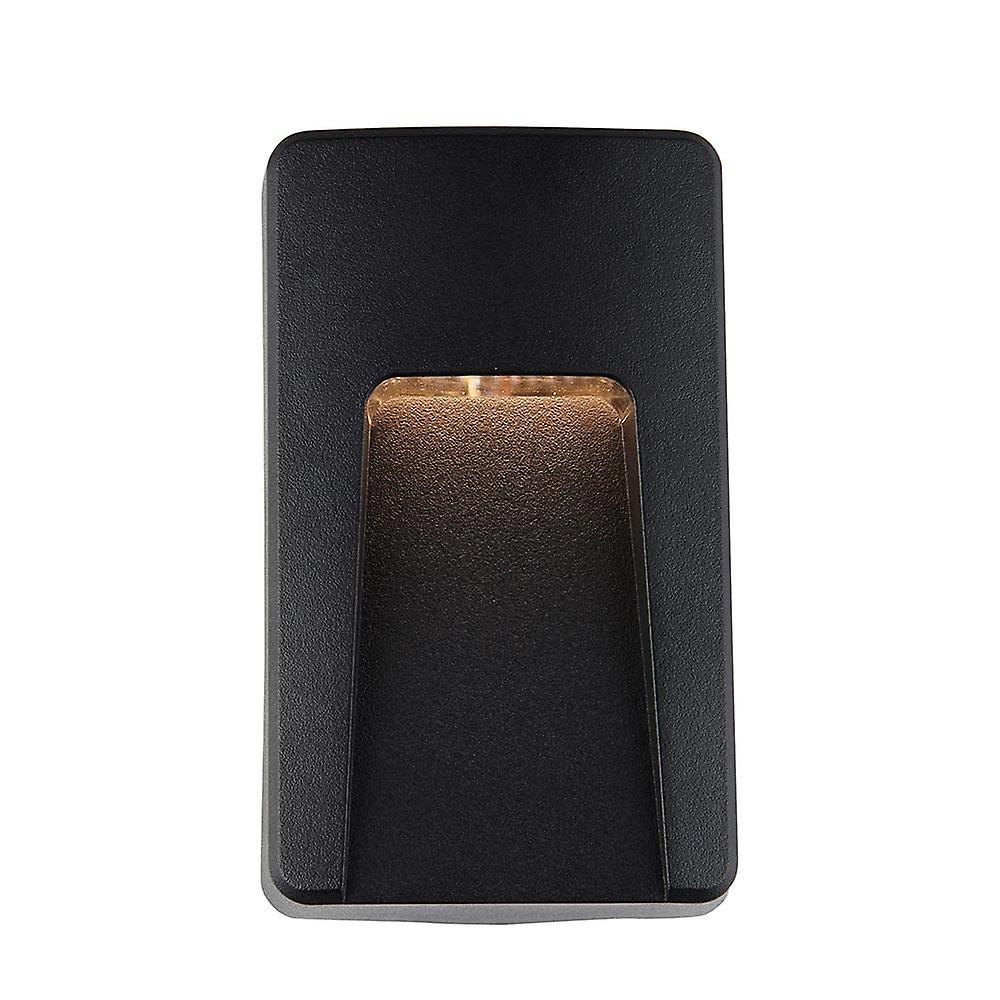 Severus CCT LED Outdoor Surface Mounted Wall Guide Light Black 3000/4000/6500K IP65