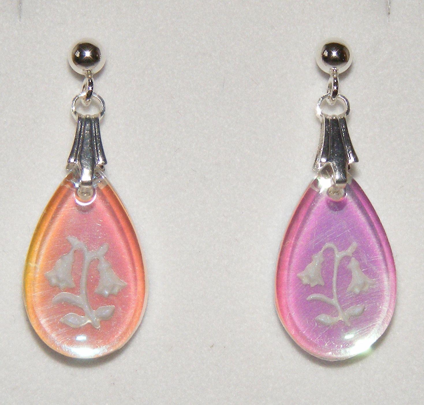 Ice Blue Teardrop Bluebell Crystal Earrings