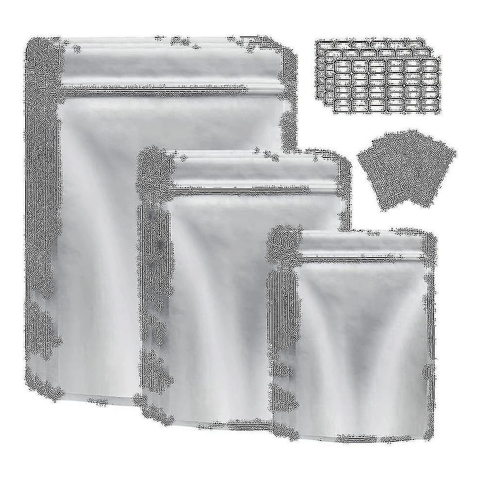 50 Pack Mylar Bag For Food Storage With Oxygen Absorber Resealable Grains Nuts