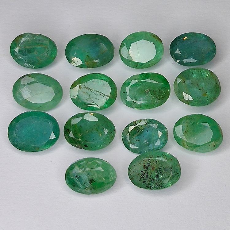 12.02ct Emerald Oval Cut 7.2x5.7mm 14pc awo30