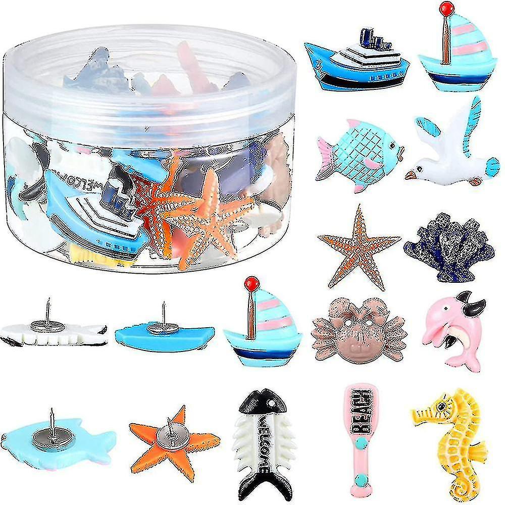 36 Pieces Creative Thumbtacks Compatible With Corkboard, Photo Wall, Map