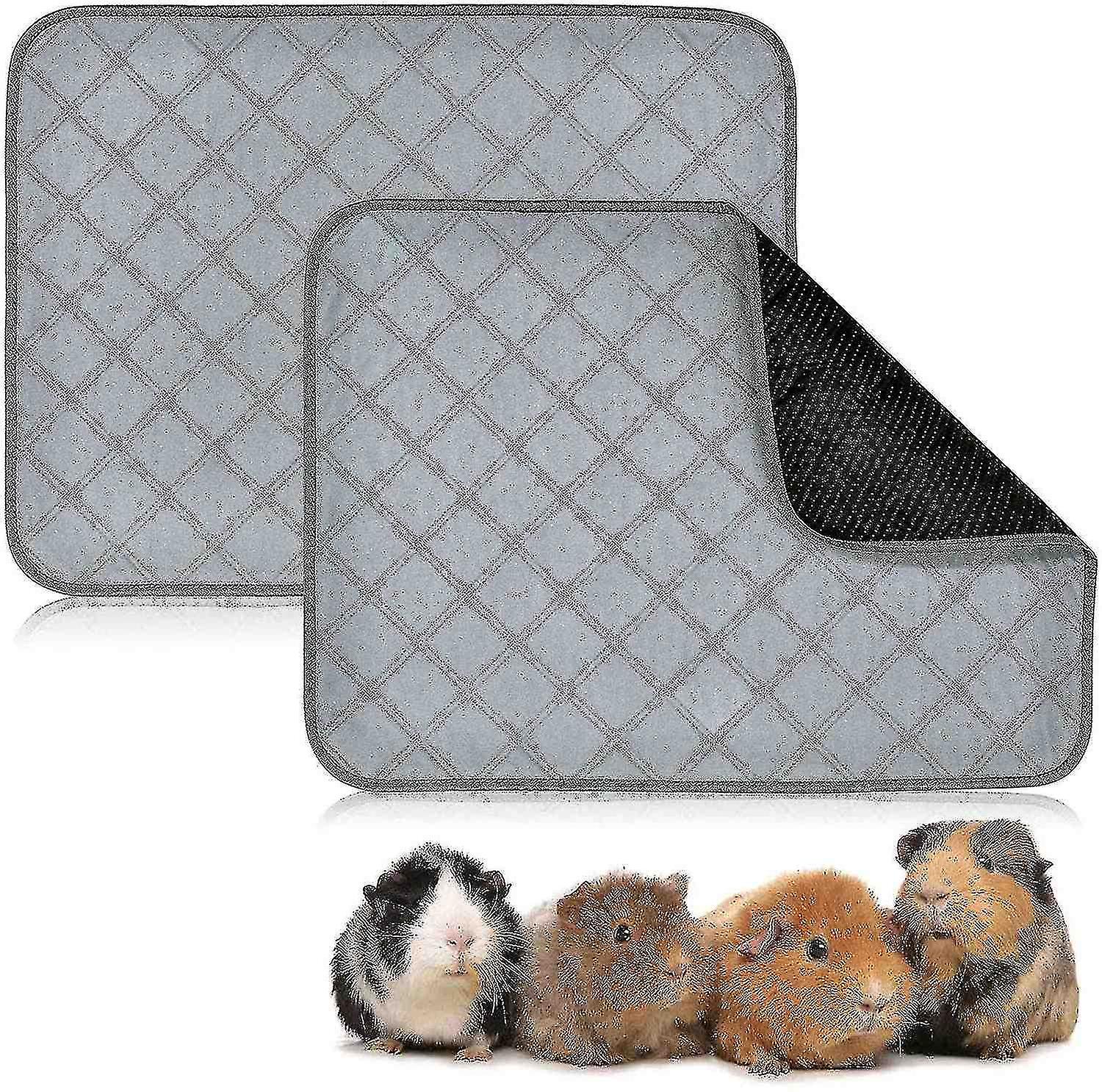 Guinea Pig Fleece Cage Liners - 2 Pack Washable Guinea Pig Pee Pads, Waterproof