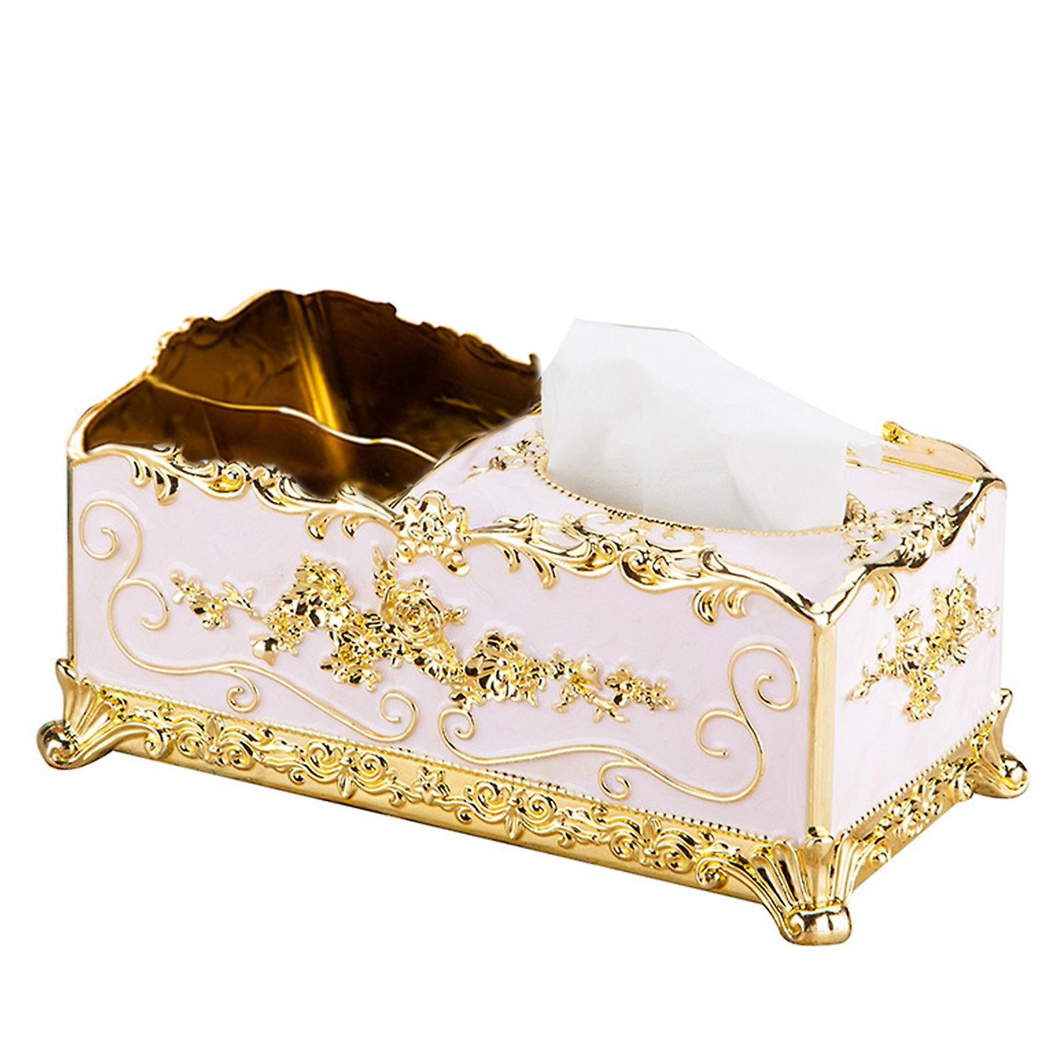 European Style Tissue Box Multi-functional ABS Embossed Design Napkin Case Home Decor