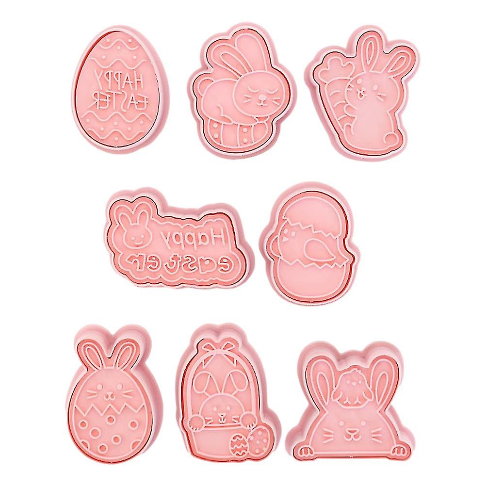 8 Pcs Easter Cutters 3D Rabbit  Cutters Set Biscuit Cutter Moulds DIY Baking Tool
