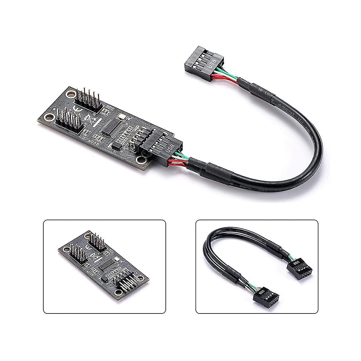 Usb Hub Usb Splitter Usb2.0 9pin To Dual 9pin Hub Adapter Riser ...