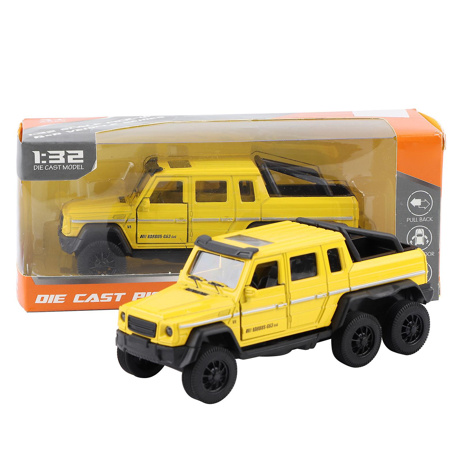 1:32 High Simulation Alloy Toy Car Pull Back Vehicle Model with Sound and Light for Kids Gift Yellow