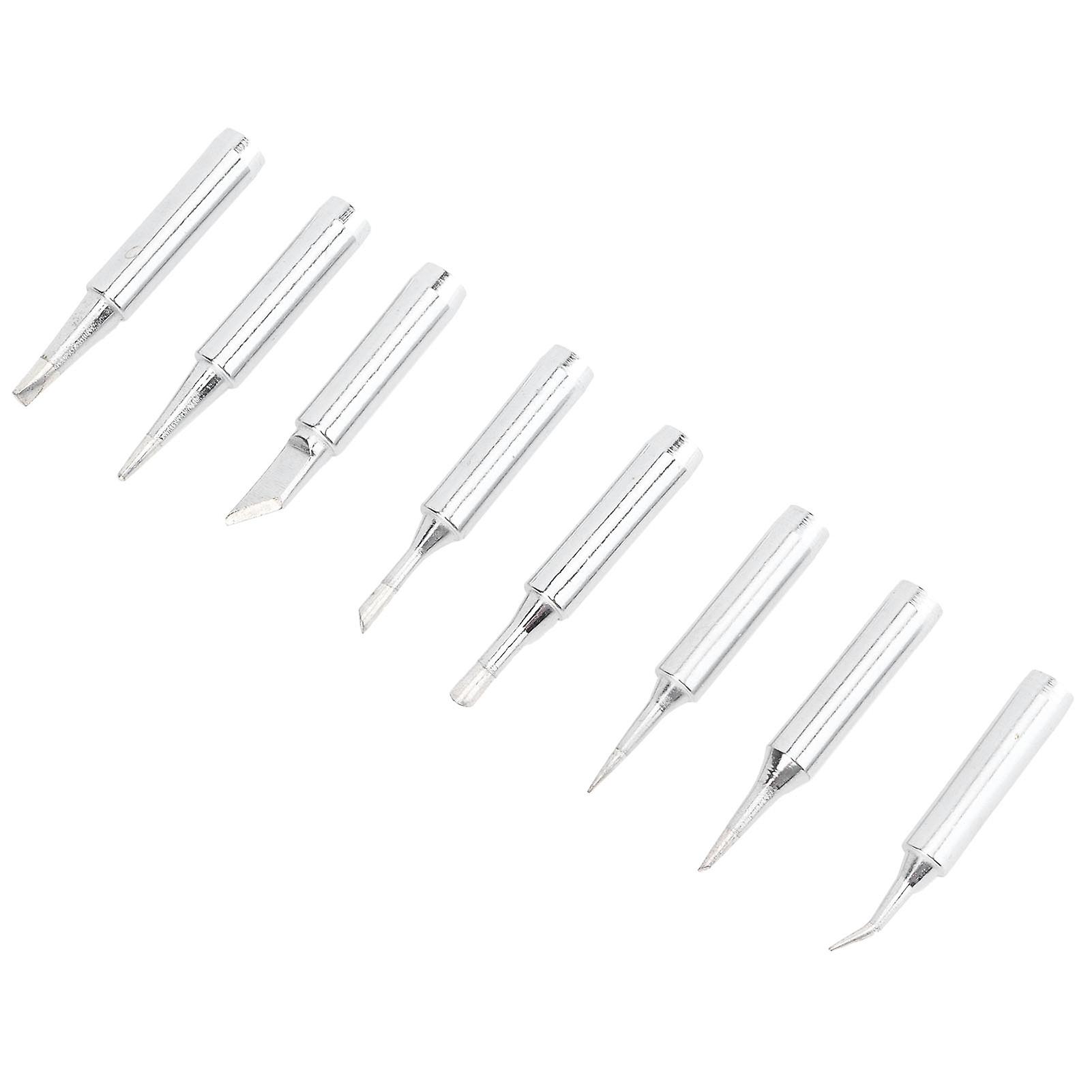 8Pcs Copper Soldering Tips Set Silver Color Conical & Flat