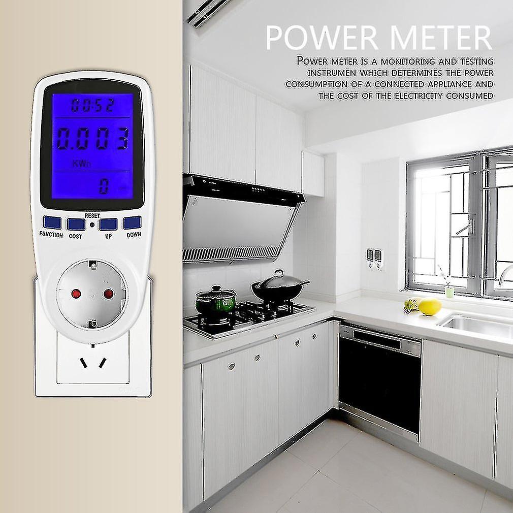 Eu Plug Lcd Watt Current Voltage Electricity Monitor Analyzer Energy Meter