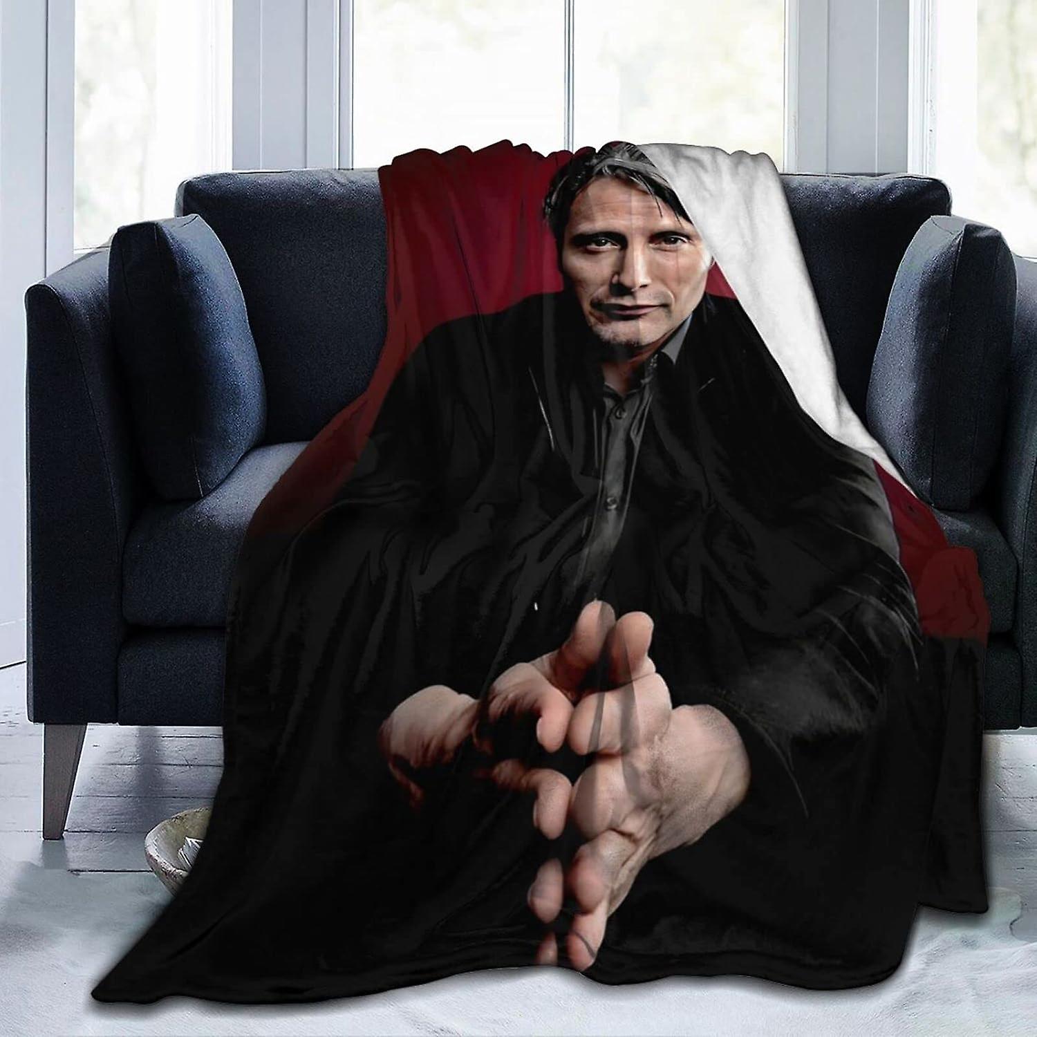WT681 Soft Throw Blankets,Mads Mikkelsen Flannel Blanket Single Blanket Ultra Soft Cozy Blanket Washable for Bed Sofa