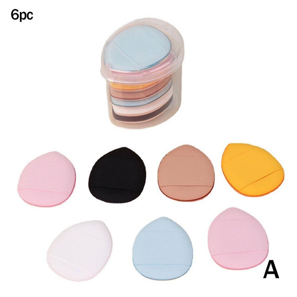Mini Finger Powder Puff 6-Pack Portable Soft Non-Latex Makeup Sponge For Natural Flawless Face Eyes Easy To Clean Travel Friendly