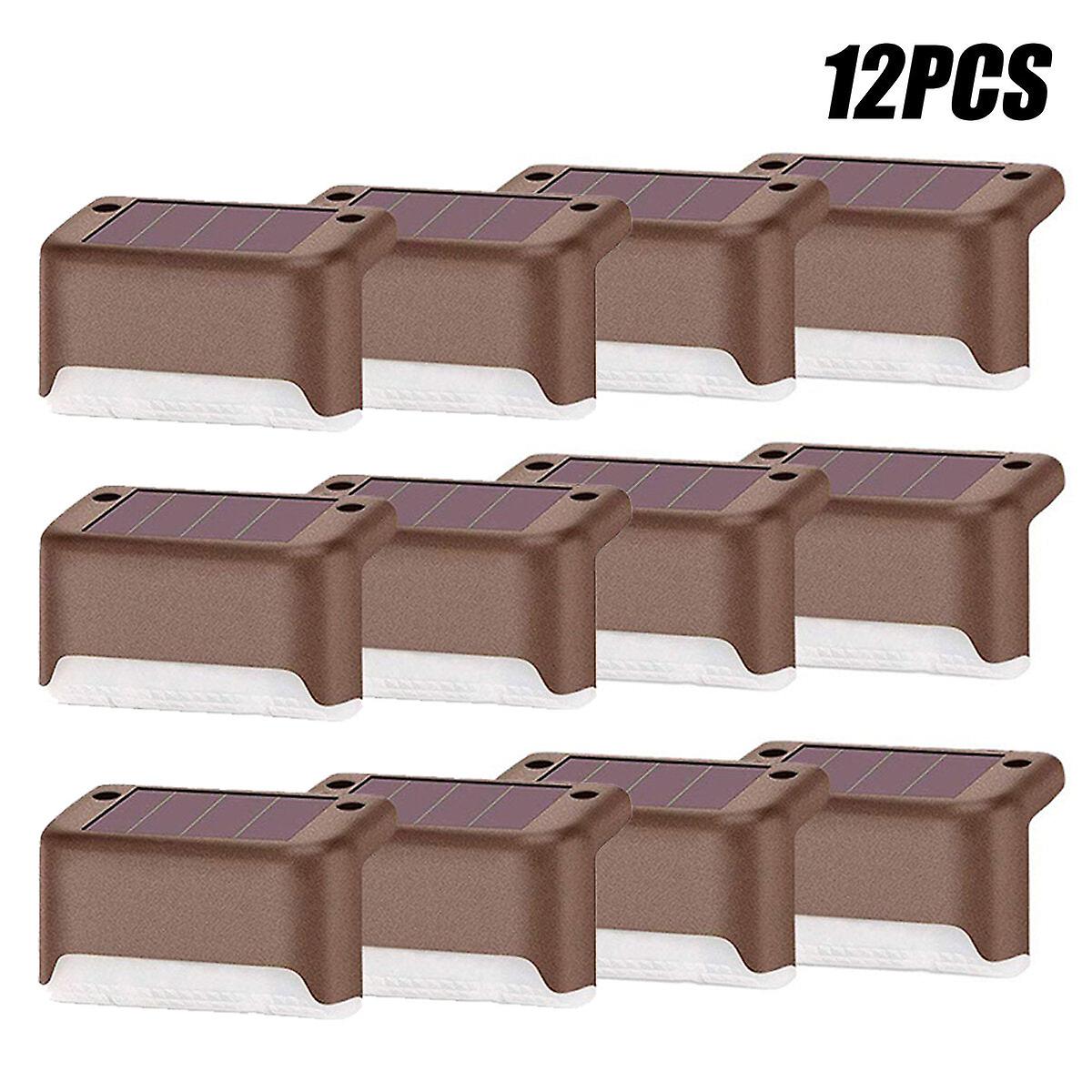 12Pcs Solar Powered Led Stairs Step Fence Lights Deck Bed Outdoor Path