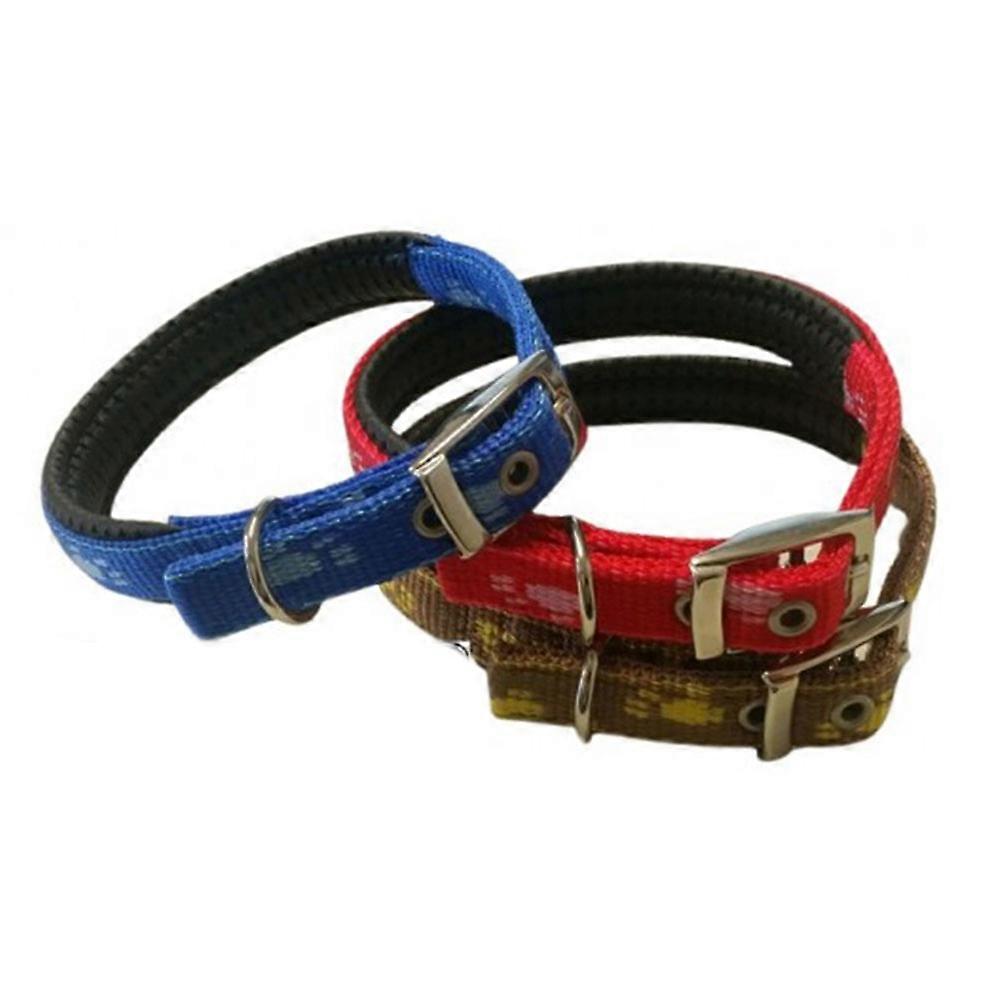Premium High Quality and Durable Nylon Padded Collar with Paw Prints