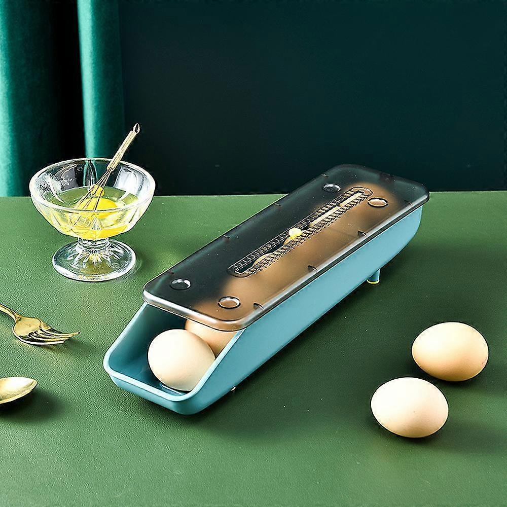 BluePlastic Automatic Roller Egg Storage Box for Kitchen and Refrigerator
