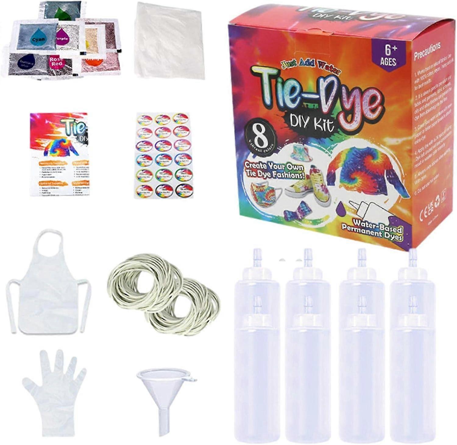 Tie Dye Kit for Kids - Tie Dye Paint for Clothes | 8 Colors Fabric Dye DIY Kit, Tie Dye Set, Perfect for Halloween, Parties, School Events, Family Reu