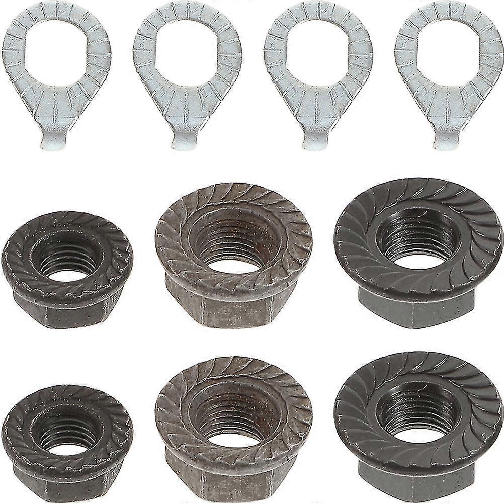 6 Sets of Wheel Washers Kit Hanger Axle Nuts Fastening Flange Nuts Fixed Hub Nuts Washers Kit for Bike(Random Color)