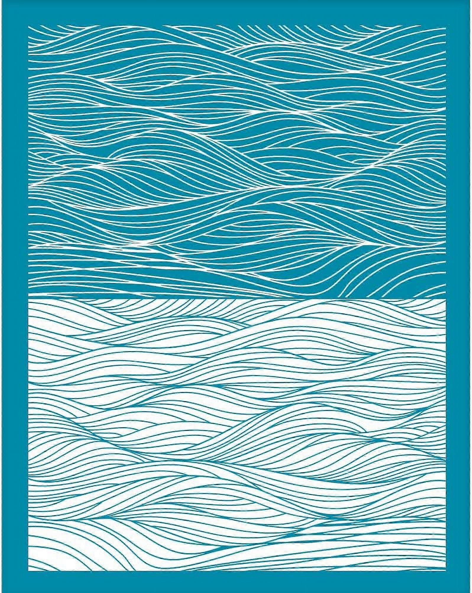 1pc Sea Wave Clay Stencil Wave Line Silk Screen for Polymer Clay Abstract Line Silk Screen Stencils Mesh Transfer