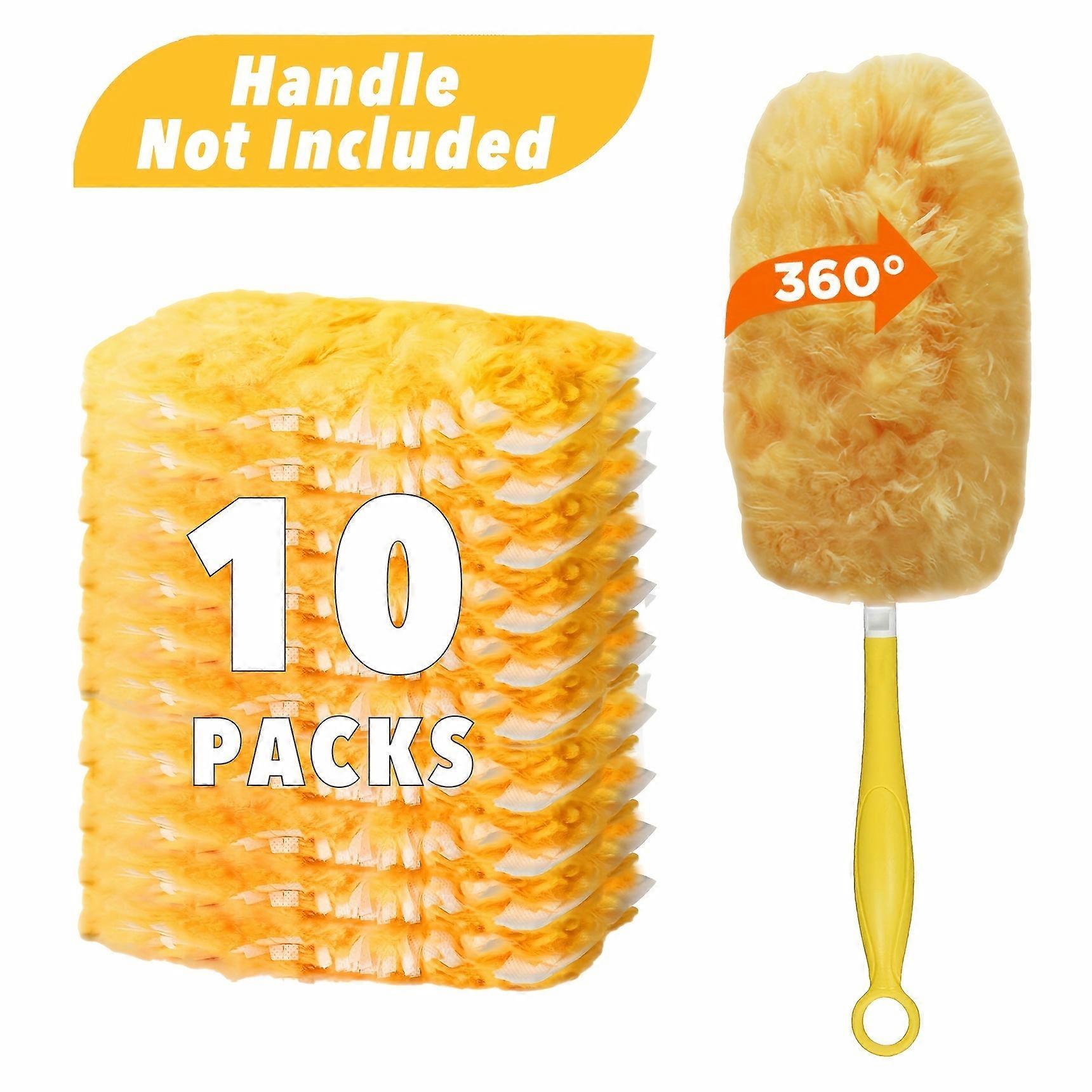 10-Piece Microfiber Duster Refills - Super Absorbent, Static-Free Cleaning Heads for Heavy-Duty Dusting - Effortlessly Clean Electronics, Furniture, B