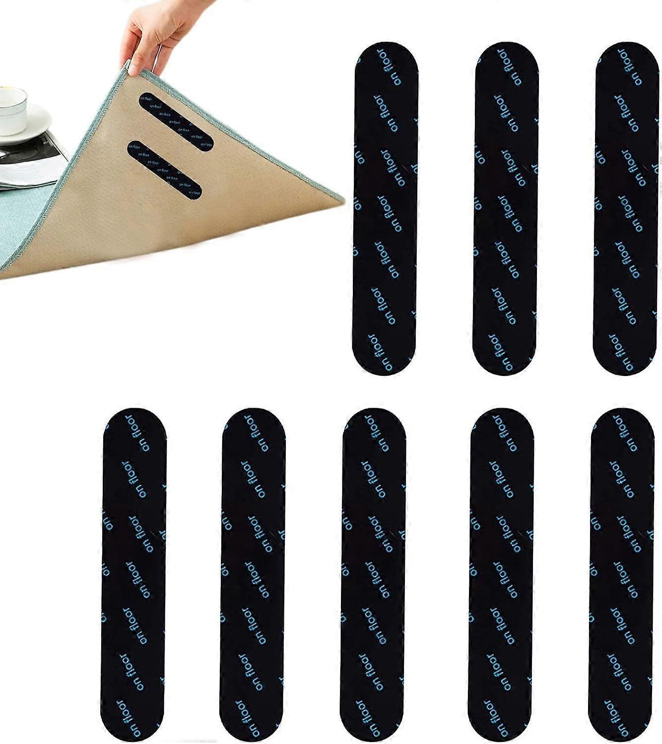 Non-Slip Rug Grippers, Anti-Curl Rug Gripper - 8 Pcs Reusable Washable Sticky Grippers, PU Rug Protector, Holds Rugs in Place and Rug Corners