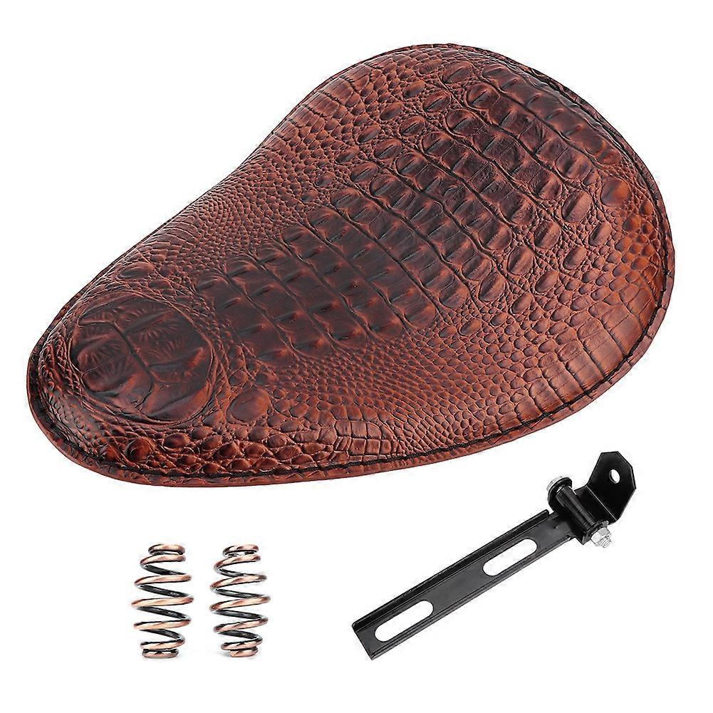 Motorcycle Leather Spring Bracket Crocodilian For Brown