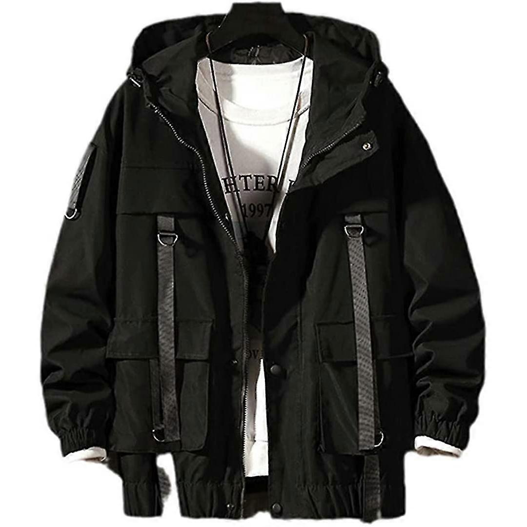 ז'קטים לגברים סרטים בגדי רחוב מעילי הלבשה תחתונה מזדמנים מעילי רוח היפ הופ מעיל יתר