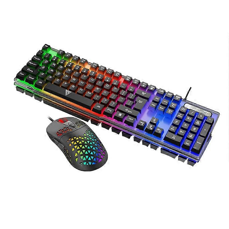 Wired Luminous 104 Keys Keyboard 7 Buttons Mouse Rgb Mechanical Ergonomic Usb