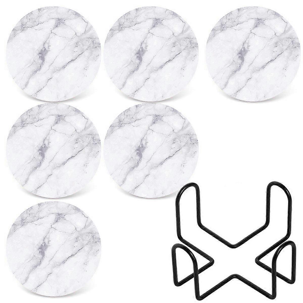 大理石スタイルのセラミックコースターデスクトップ保護、あらゆる種類のカップ、木製のテーブル、涼しい家の装飾に適しています
