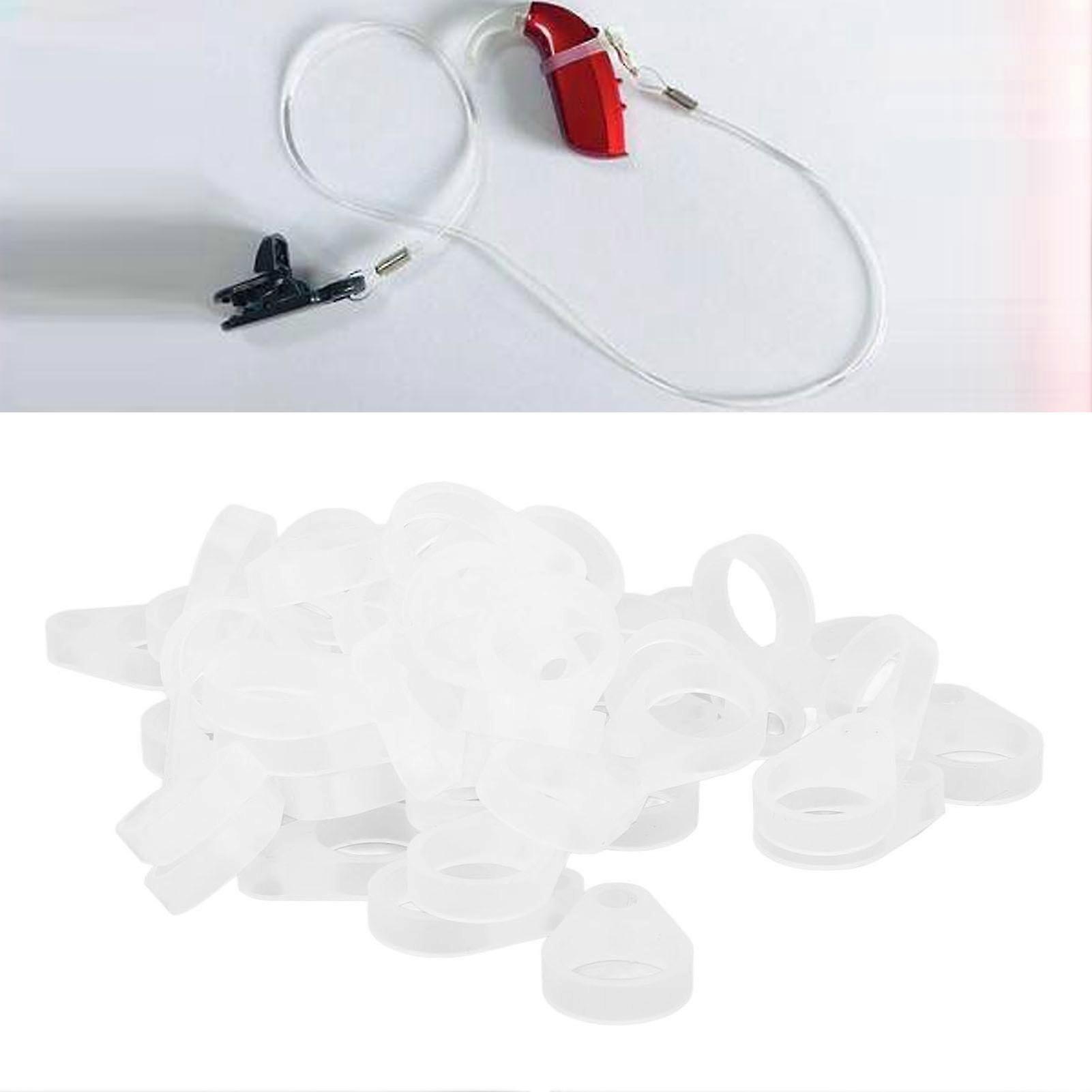 50Pcs Hearing Aid Silicone Loop Flexible Replacement Hearing Aid Clip Adaptor for Hearing Aid