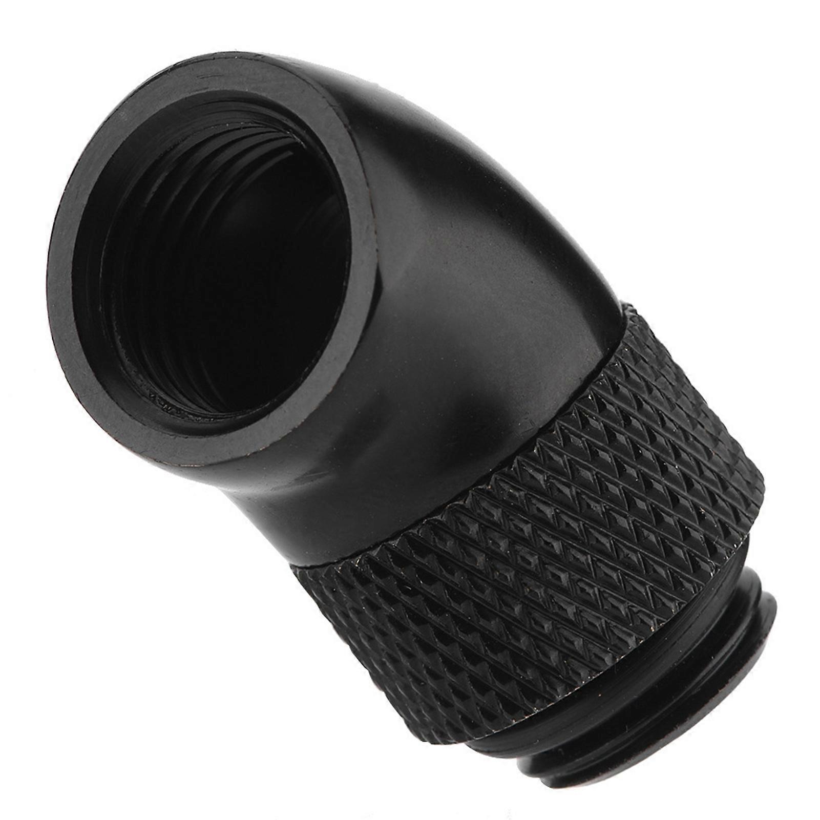 G1/4" Thread 45 Degree Bend Angle Rotary Fitting Adapter for CPU Water Cooling Black