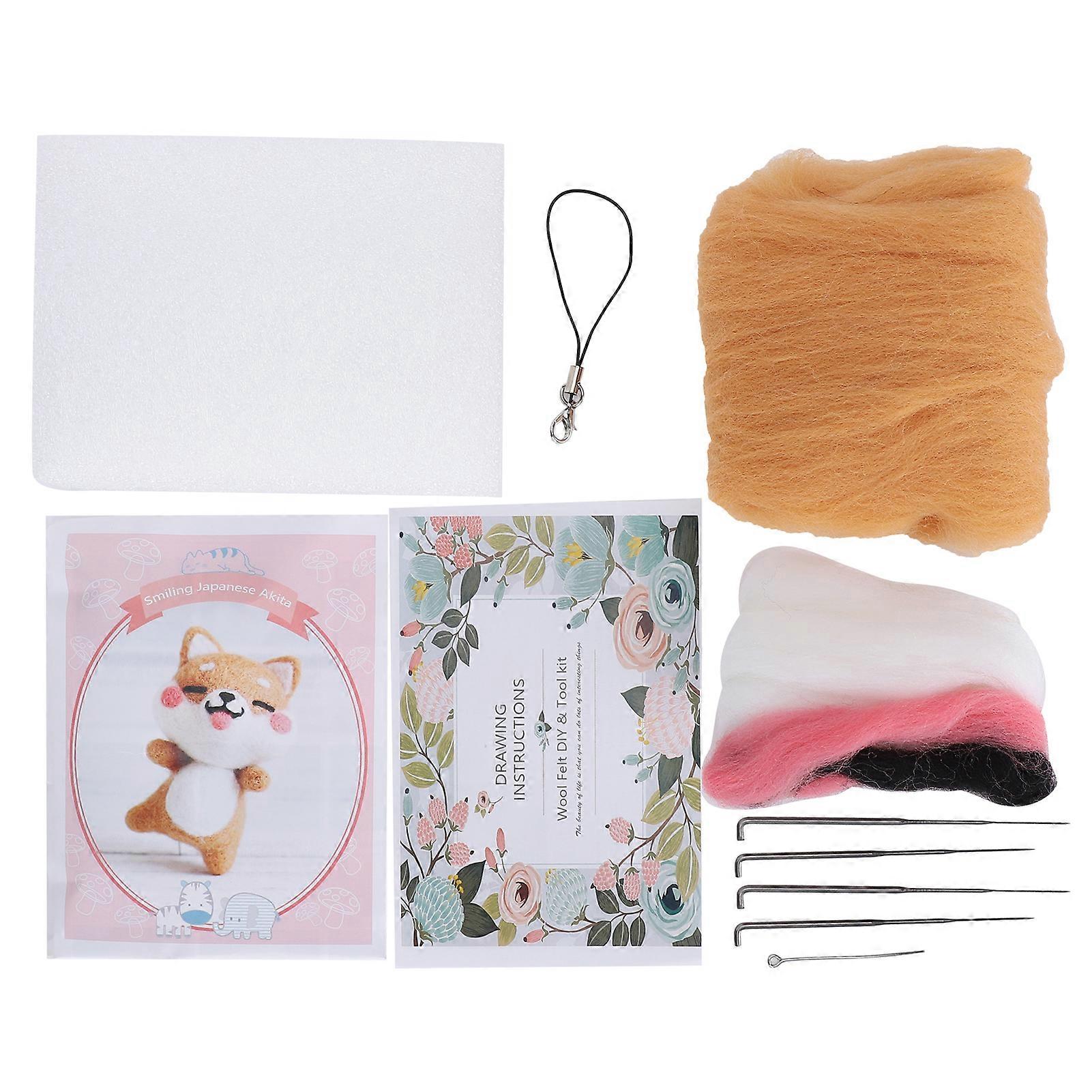 ニードルフェルトウールフェルト柴犬動物ぬいぐるみ人形DIY素材ホームデコレーションクラフト
