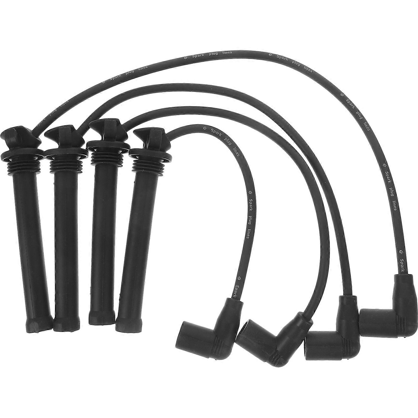 4pcs Spark Plug Wire Replacement High Heat Spark Plug Ignition Wire Car Accessory