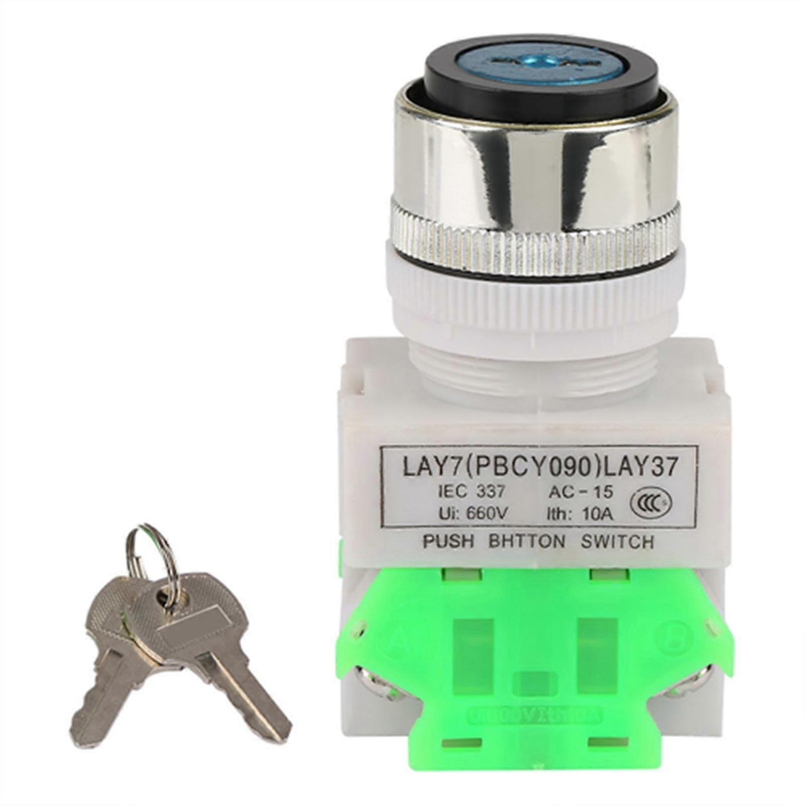3 Position Key Operated Rotary Switch 2 Keys 22mm Mount LAY37-20Y/31-In stock