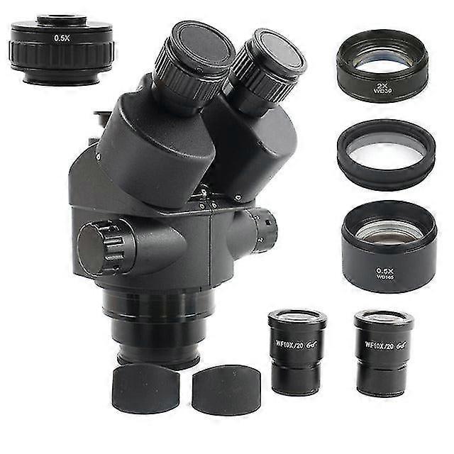 7X-45x zoom stereo microscope trinocular binocular head wide view wf10x/20 eyepiece lens for lab industrial detected