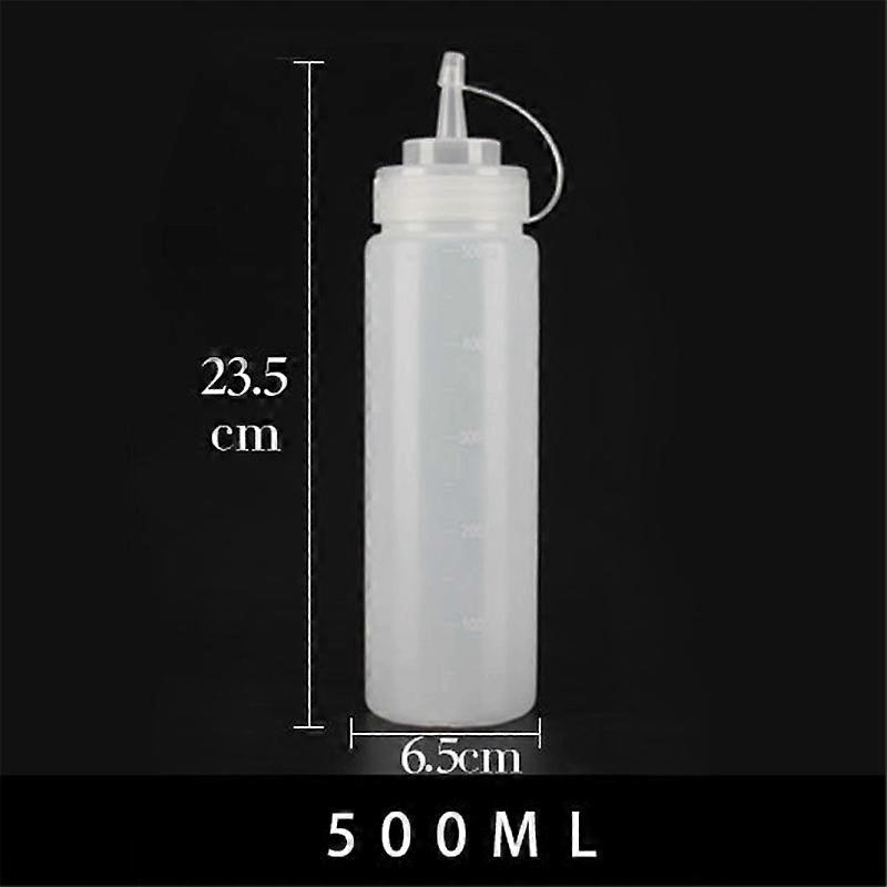 1Pc White Plastic Squeeze Bottle With Cap Dispenser Bottle Bread Dessert Baking Accessory Cake Decorating Kitchen Gadget Tools