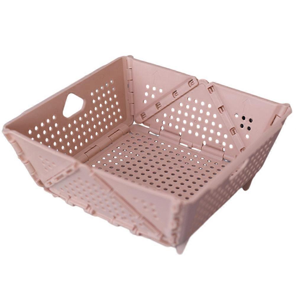 High Foot Drain Storage Basket Foldable Durable Fruit Storage Case for Living Room