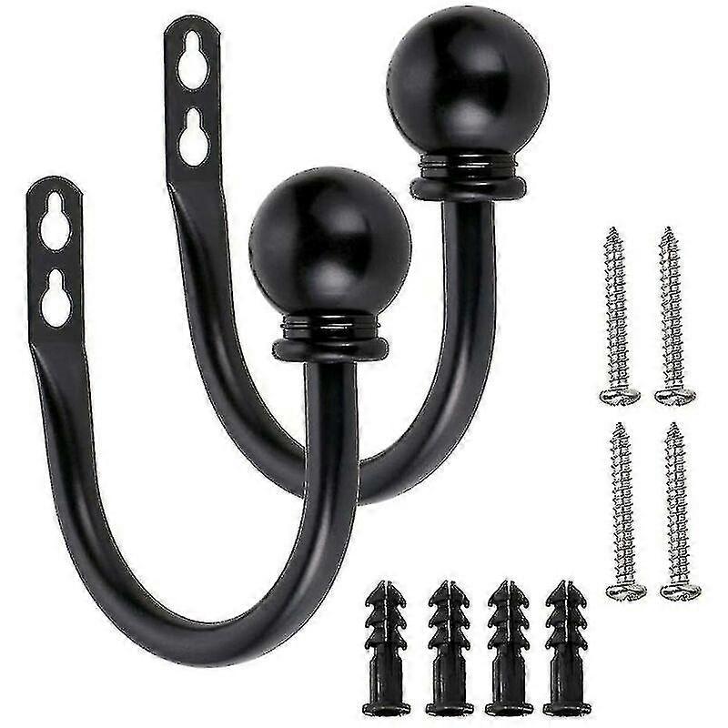 1 Pair Metal Curtain Hooks Retro Curtain Wall Bracket U Hook