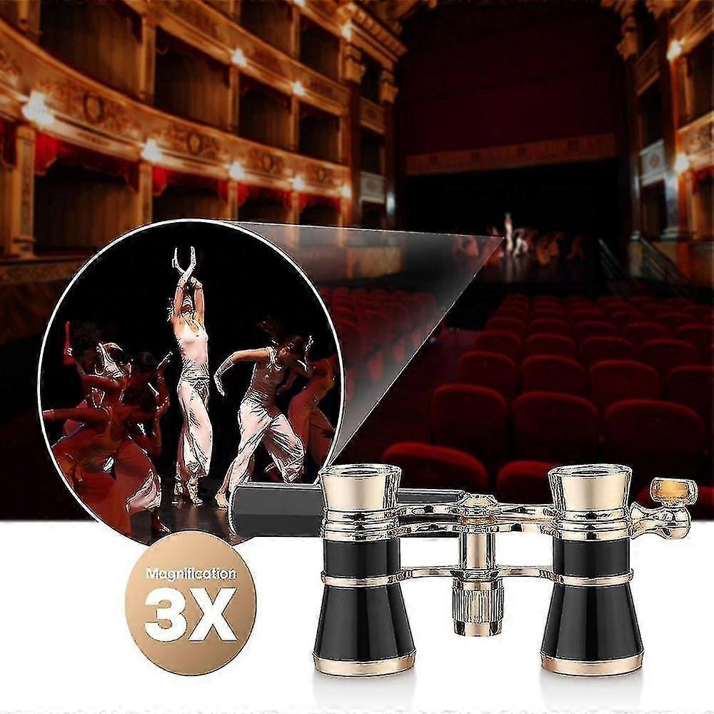 3 × 25 نظارات أوبرا بمقبض قابل للسحب مناظير مسرحية للجنسين هدية