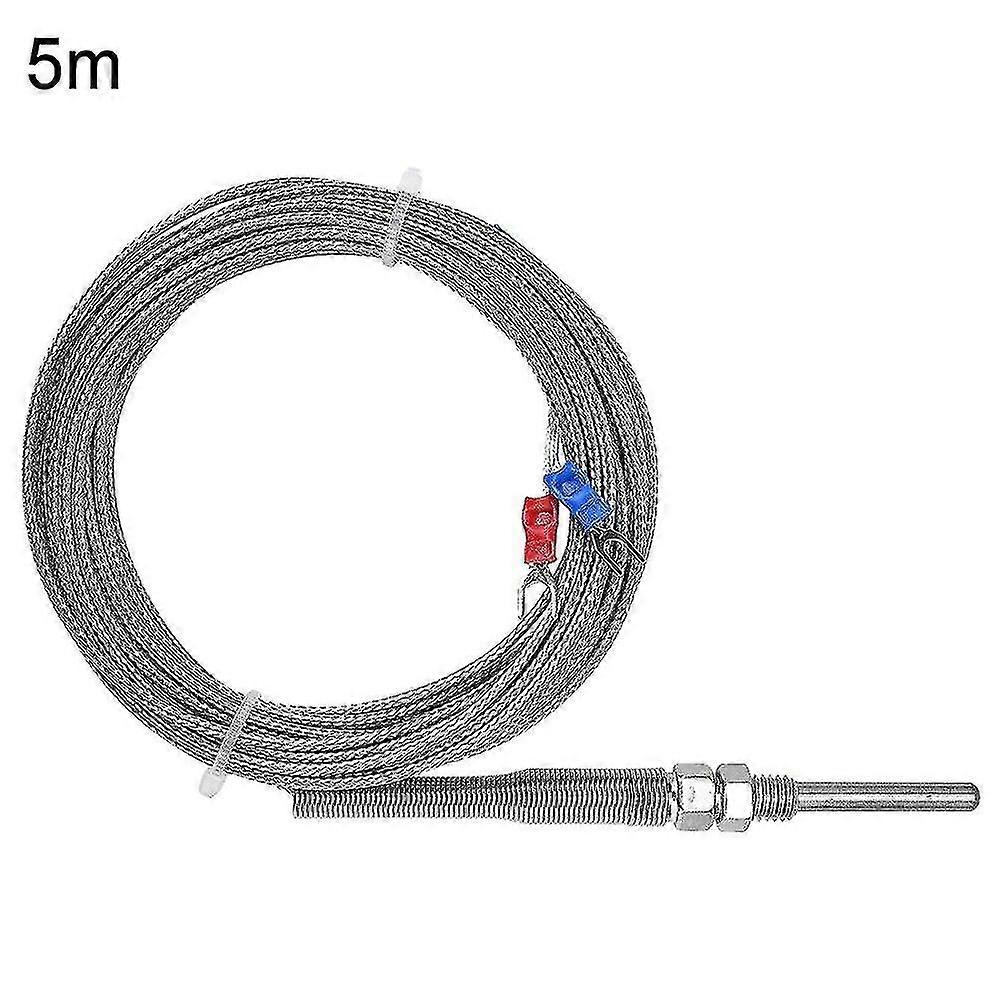 1/2/3/4/5m 30mm Probe M8 Thread K Type Thermocouple Temperature Sensor Cable Jikaix