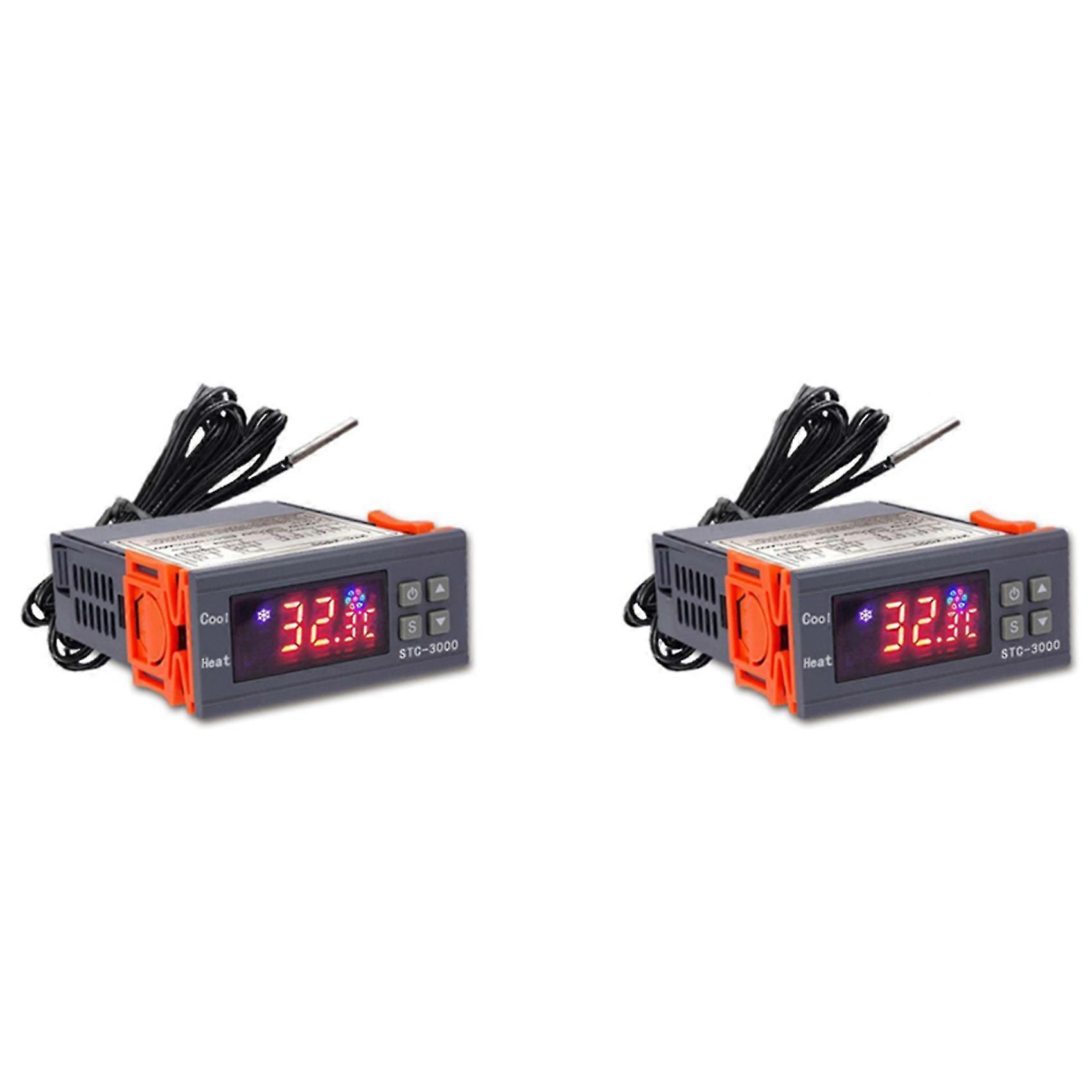 2x Stc-3000 High Precision Digital Thermostat For Incubator Temperature Controller Thermoregulator