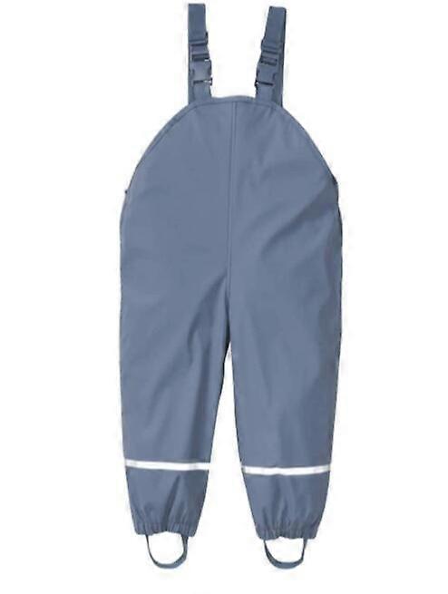 Barnens regnhängslen Regnbyxor Vattentät andningsbar Dungarees Lerbyxor med hängslen för flickor pojkar-86/92 (två horisontella gula)