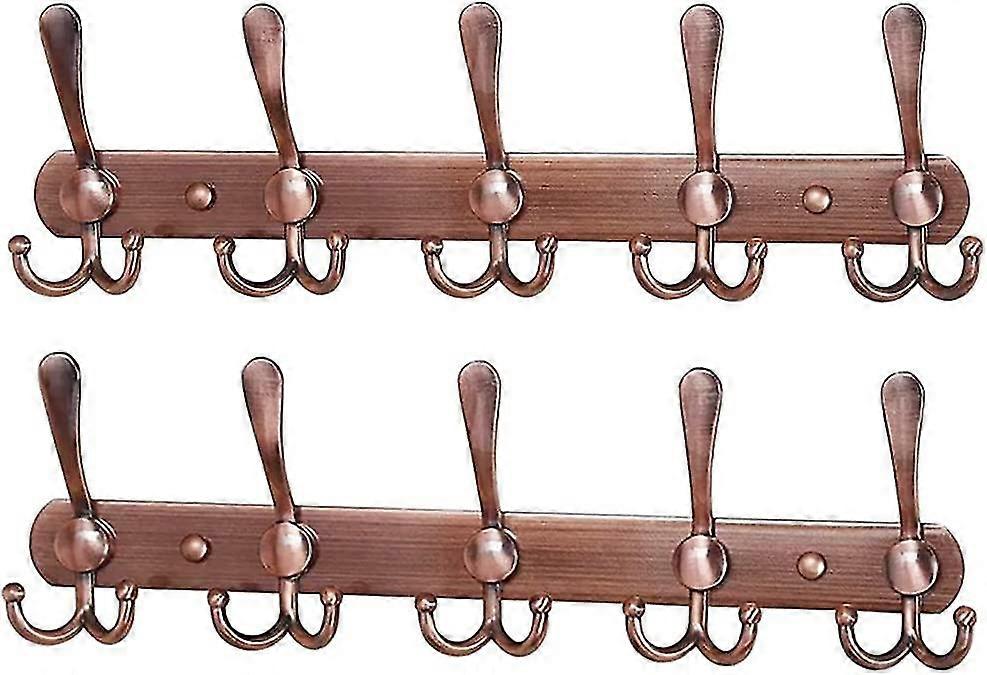 stainless steel wall coat rack, wall hooks, 15 hooks, gold