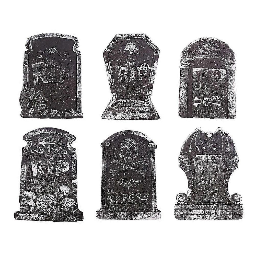 6pcs Practical Halloween Decoration Tombstone Ornament Decoration Random Style