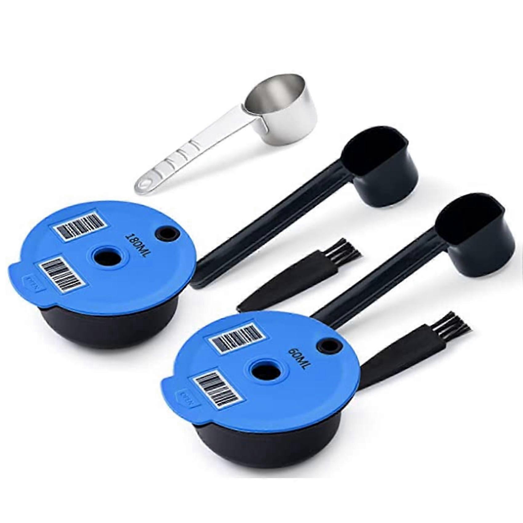 Refillable Pods for Machine, Reusable Home Office Coffee Pod for Machine Coffee Brewer 60ML+180ML