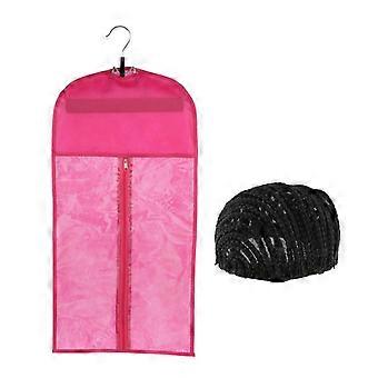 Hair Wigs Storage Bag Holder + Cornrow Adjustable Braided Weaving Lace Cap