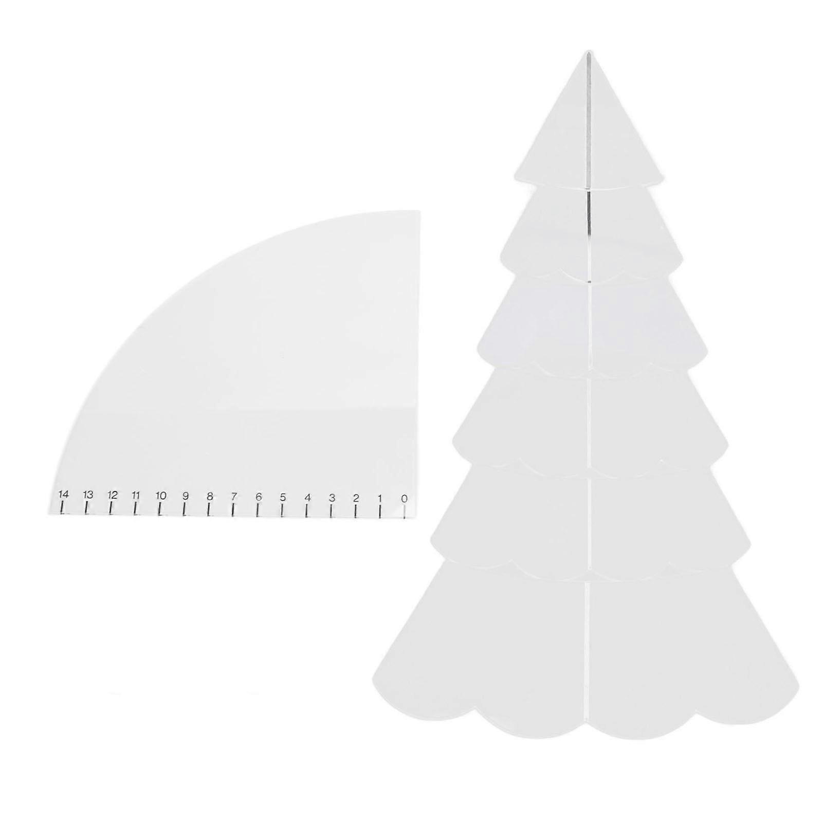 Handmade Christmas Tree Quilting Set Transparent Acrylic DIY Sewing Pattern Template Ruler Tool Set for Bowl Mats Making M