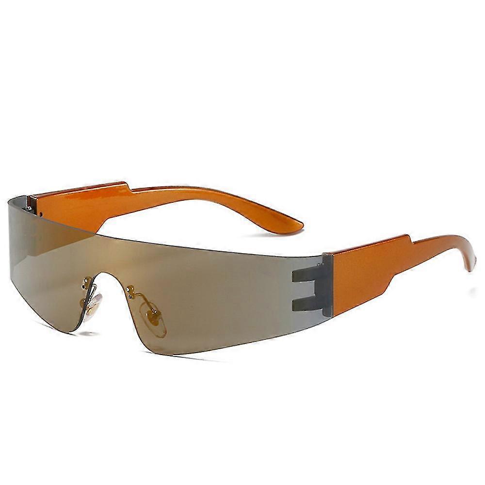 Gafas de sol Fashion Oversized Flat Top Futuristic Sunglasses, gafas de una sola pieza
