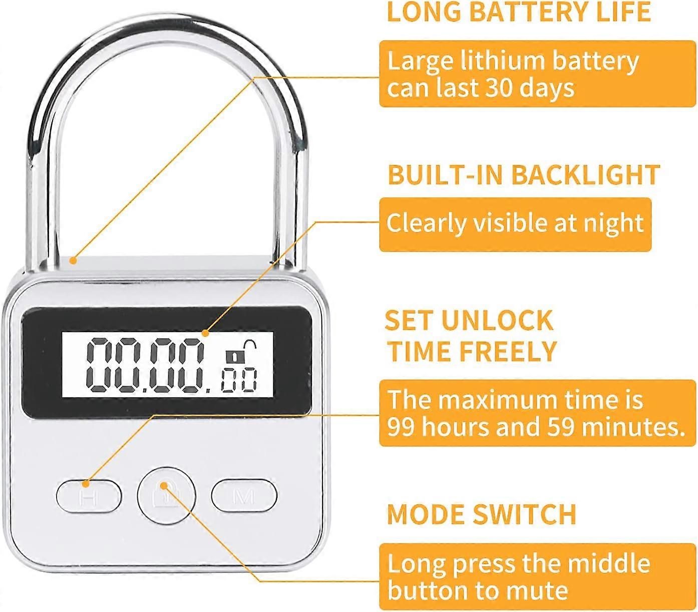 TCGG-Smart Time Lock Max 99 Hours Timing Lock With Lcd Display Usb ...