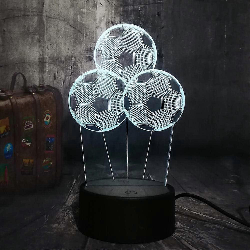 3D Illusion LED Night Light - 7 Colors Flashing - Touch Switch - USB Powered